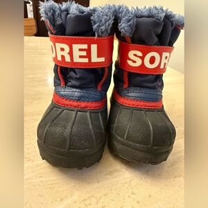Sorel Blue, Black and Red Toddler Winter Snow Boots Size 4